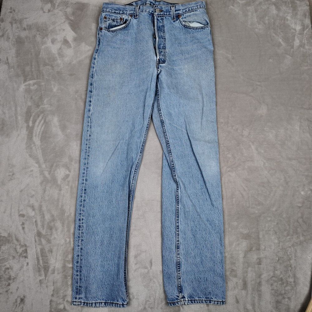 Vintage Levis Jeans Mens 36X34 (Fits 34x32) Blue Shrink To Fit Denim 90s USA